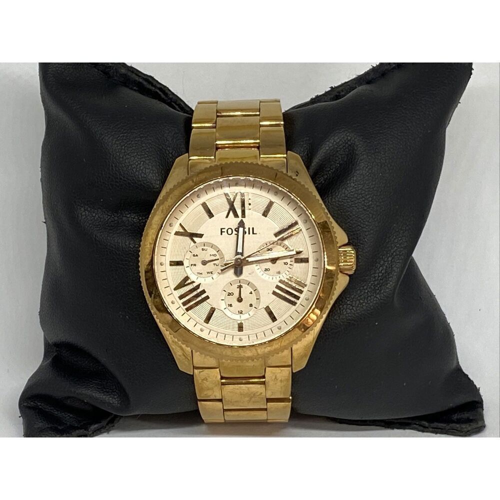 Fossil AM4511 Womens Stainless Steel Analog Rose Gold Dial Quartz Watch XX425